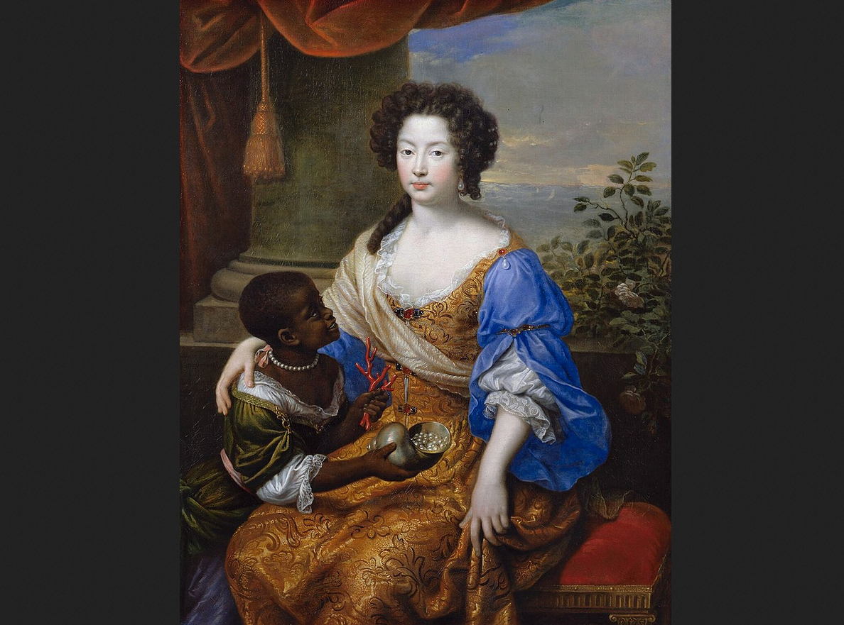 Пьер Миньяр. "Портрет Луизы де Керуаль, герцогини Портсмутской, со служанкой"