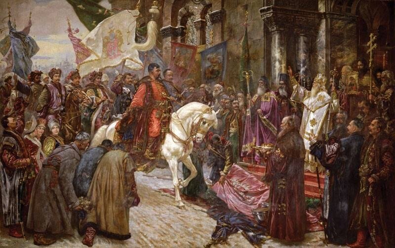 Н. Ивасюк "Въезд Богдана Хмельницкого в Киев" (1912)