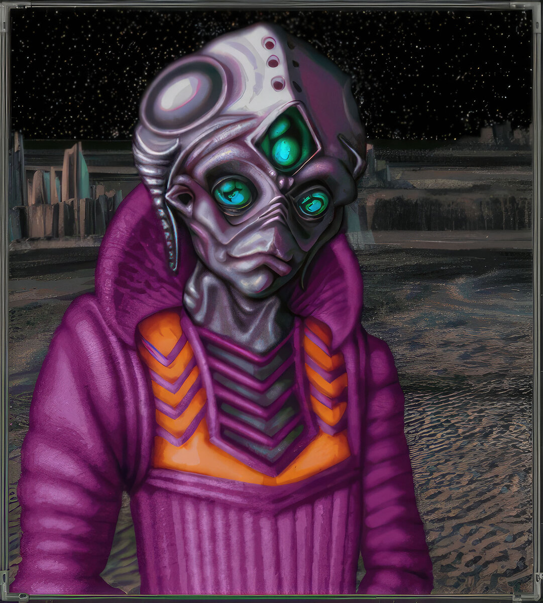 AI Перерисовка Psilon из Master of Orion 2.