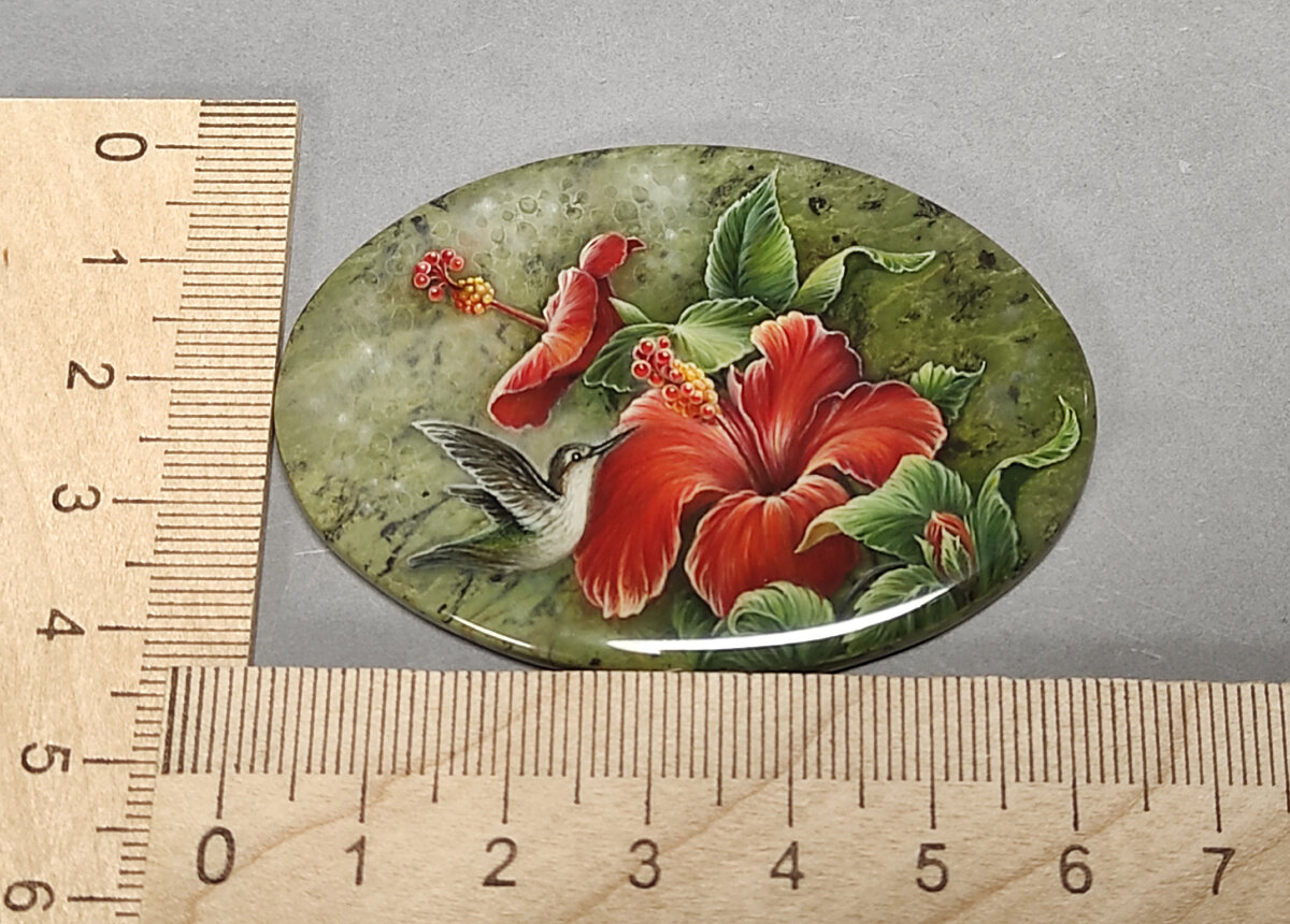 Овальный кабошон с рисунком