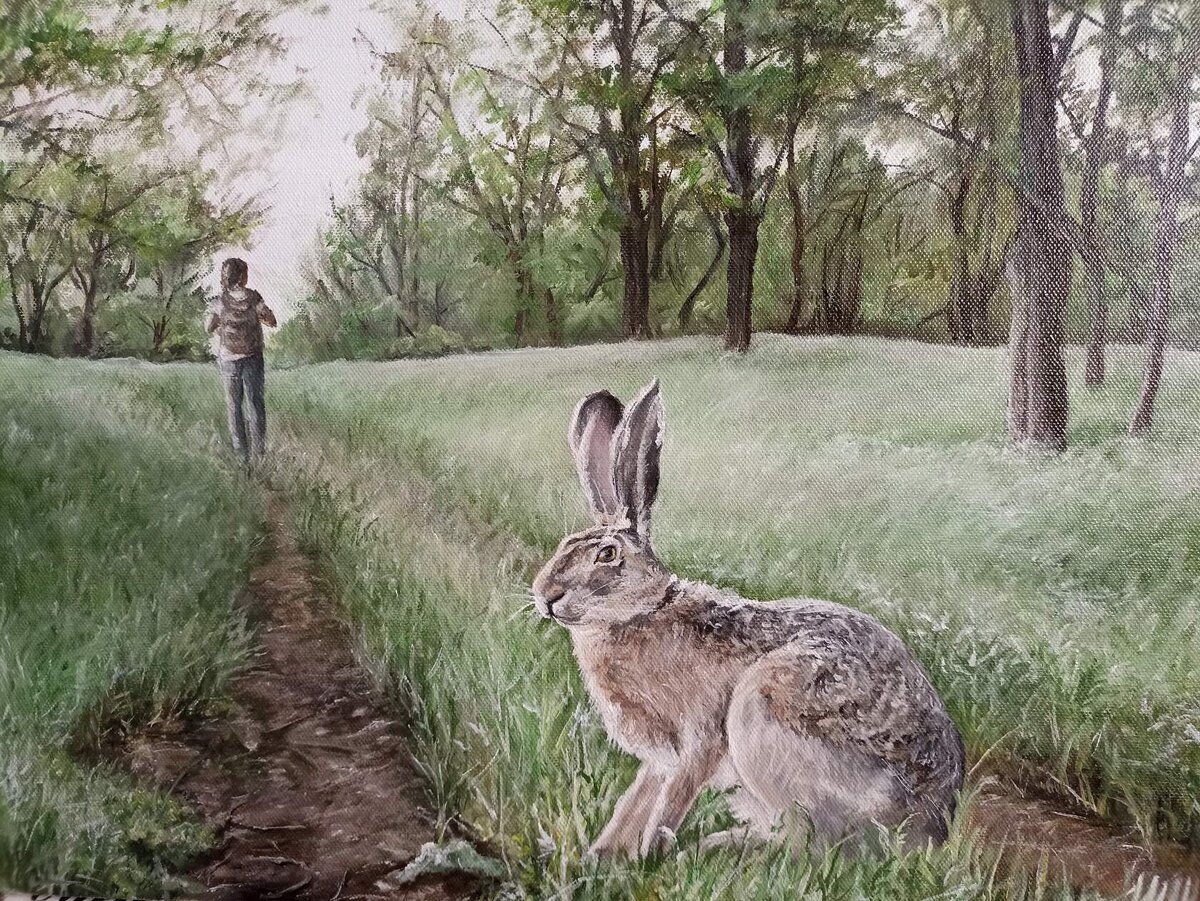 "Ушастый попутчик", масло/холст, 40*50см