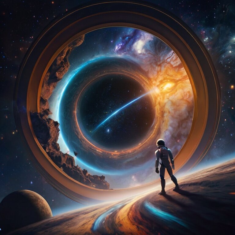 Путешествовать через черные дыры.