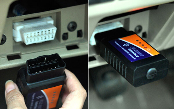 Подключение ELM 327 в OBD II разъем