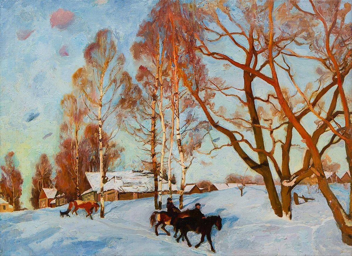 К.Ф. Юон "Мартовское солнце". Это и другие изображения взяты из открытых источников.