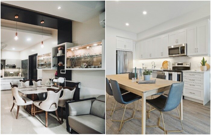 Выбирая расцветку кухонного гарнитура, учитывайте размеры помещения