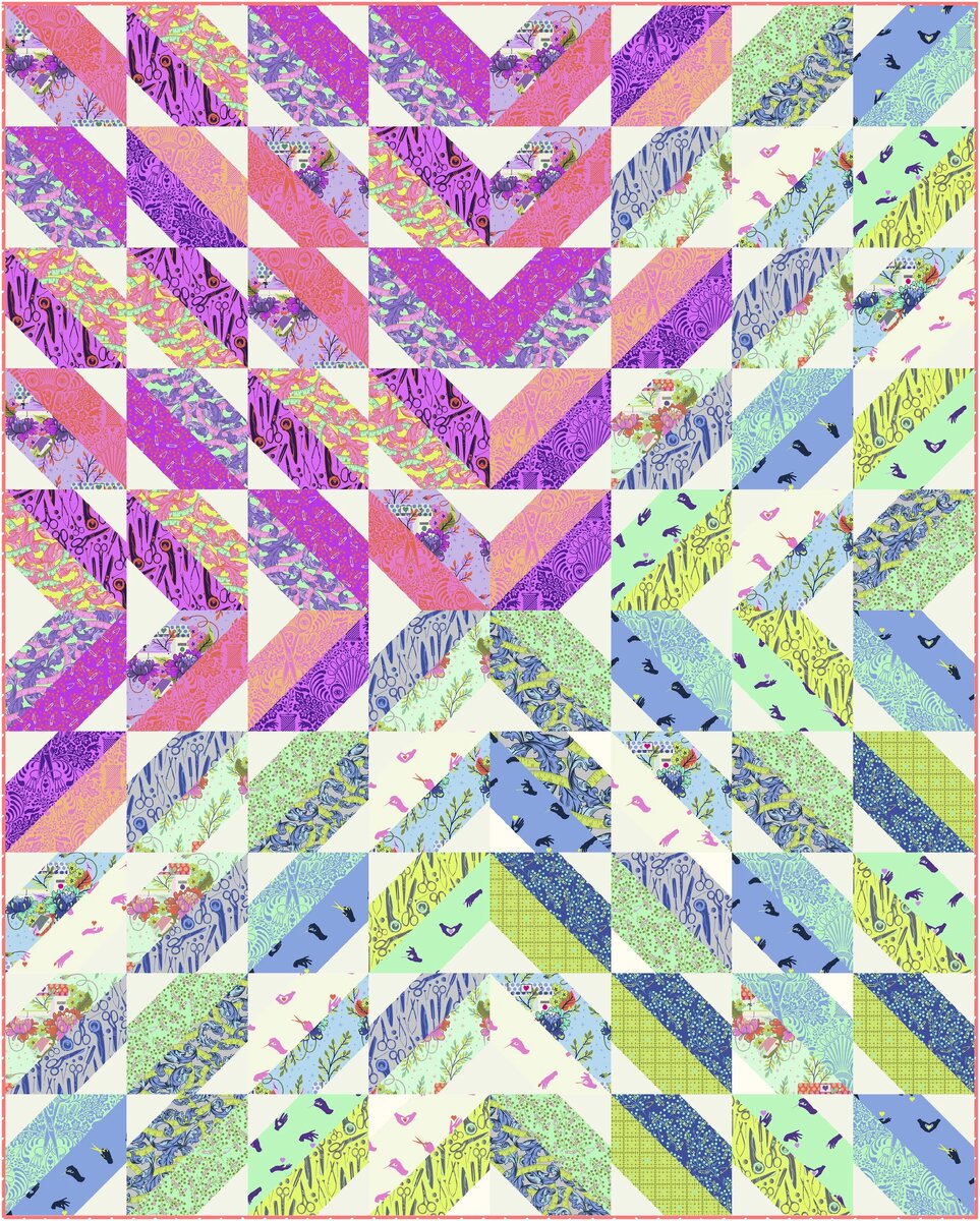 НОВЫЙ СВОБОДНЫЙ УЗОР ДЛЯ СТЕГАНОГО ОДЕЯЛА FAT QUARTER