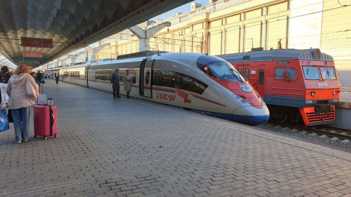 «Сапсан» — высокоскоростной поезд, который курсирует между Питером и Москвой. На нём путь из одной столицы в другую занимает в среднем 4 часа.