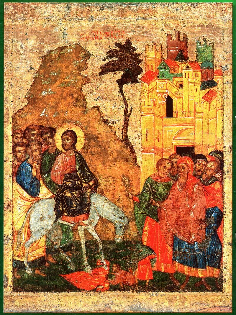 Иллюстрация из Яндекса.   Вход Господень в Иерусалим. Икона.