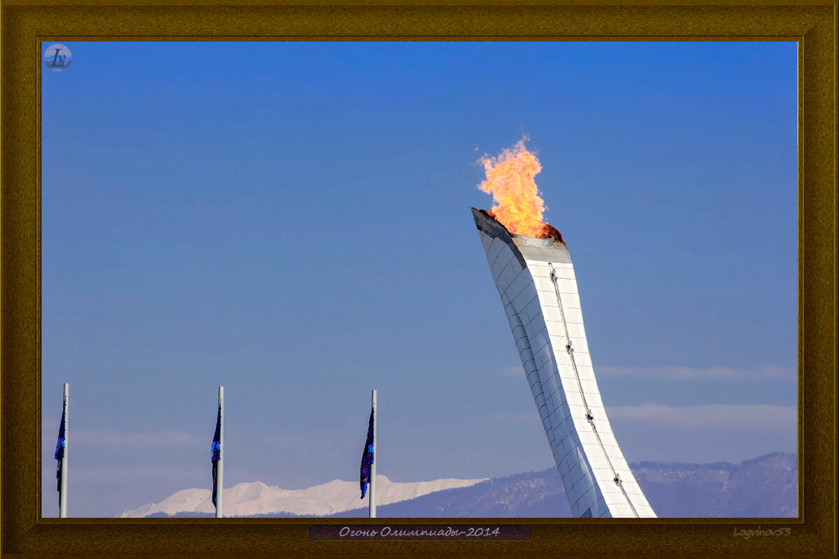 Пламя олимпийского огня вблизи 