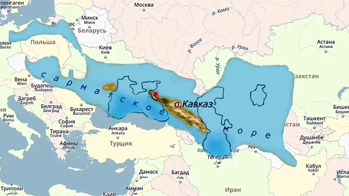 Сарматское море на карте.