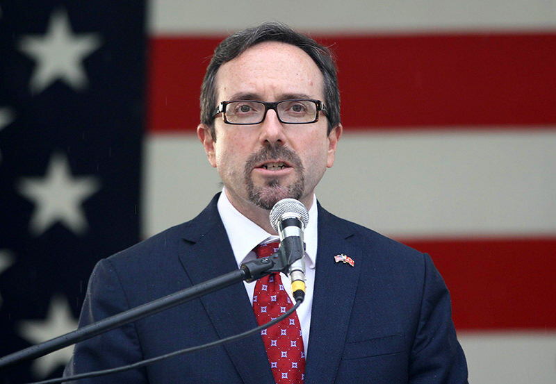    US ambassador to Turkey John Bass delivers a speech at the ambassador’s residence in Ankara on July 2, 2015 during an early reception for US Independence Day on July 4. AFP PHOTO / ADEM ALTAN kievb