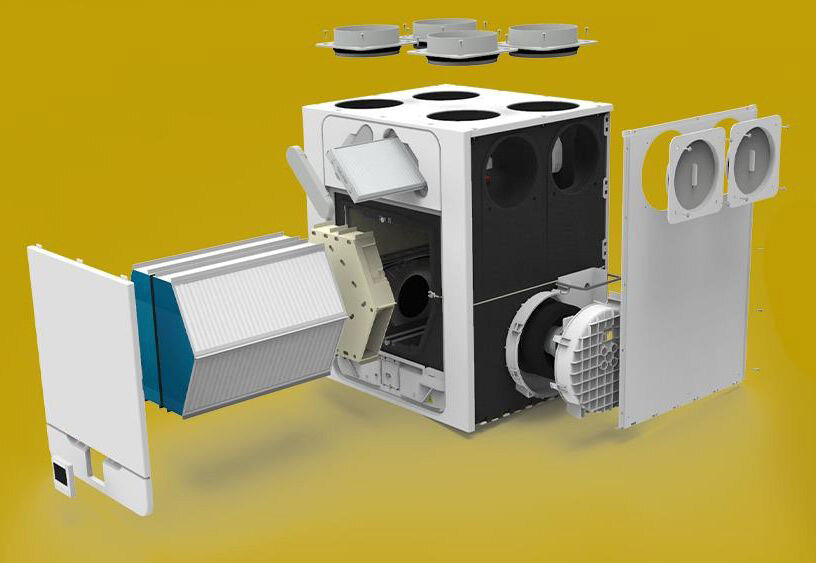 Устройство приточно-вытяжной установки с рекуперацией тепла