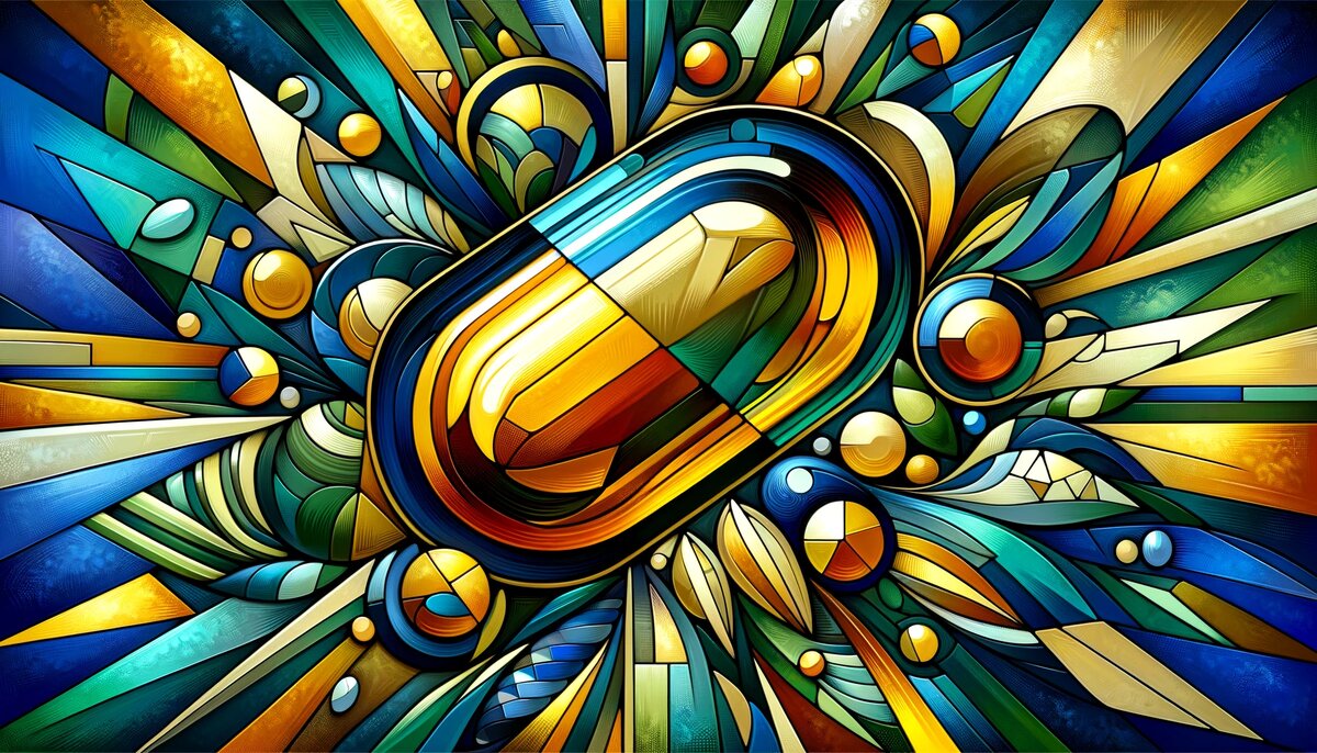 Мы с DALEE повоображали, как могла бы выглядеть посвященному рыбьему жиру мозаика в советском ДК 1970-х годов