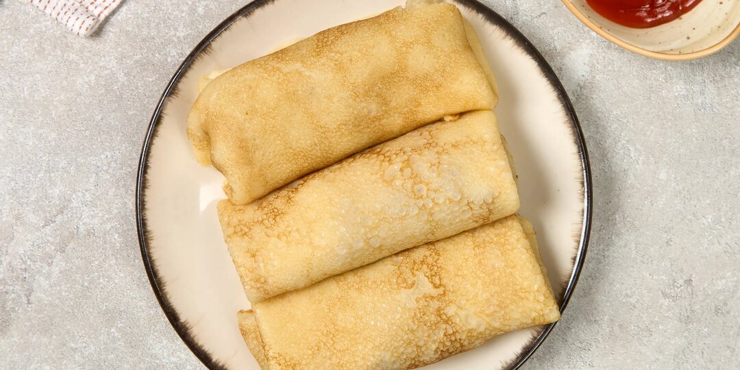 Готовим сытные блины с начинкой из фарша на завтрак!