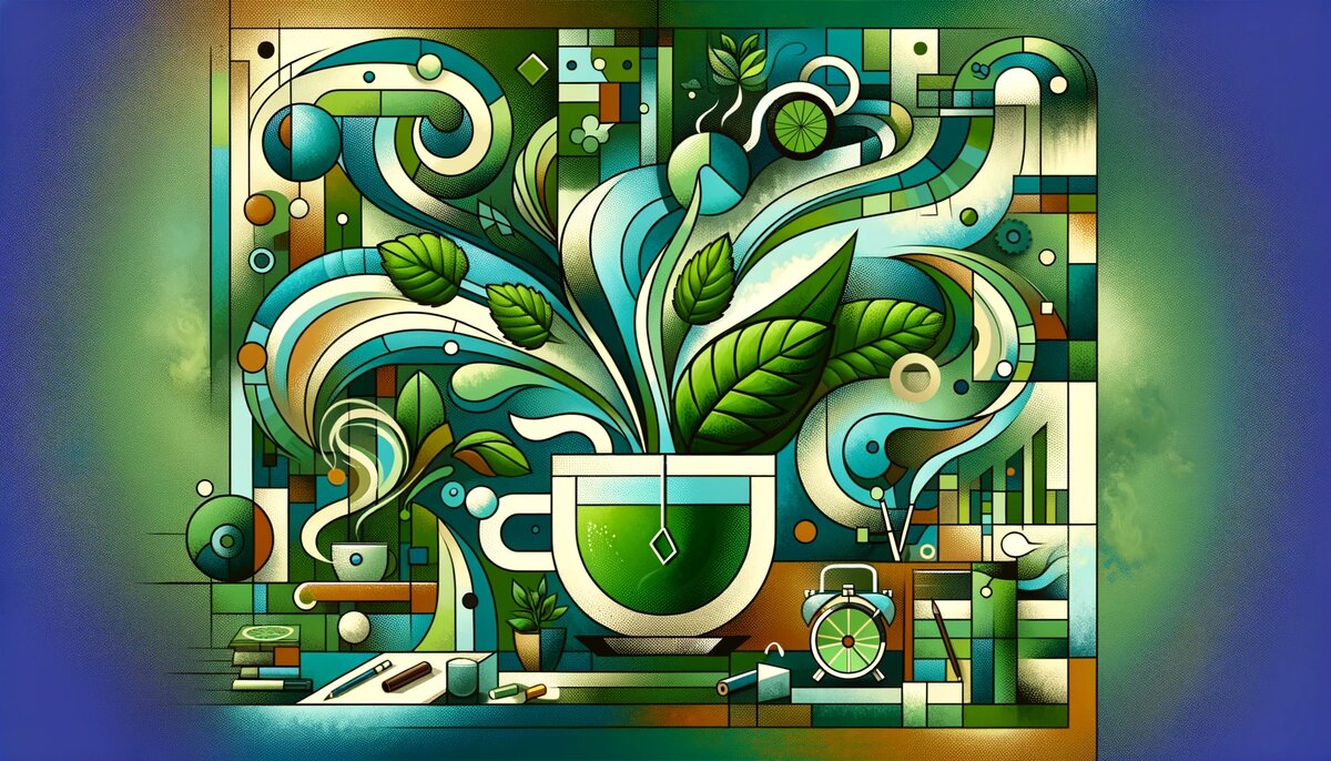 DALEE закинулся промптом про мятный чай и сосредоточенно произвёл несколько картинок по теме