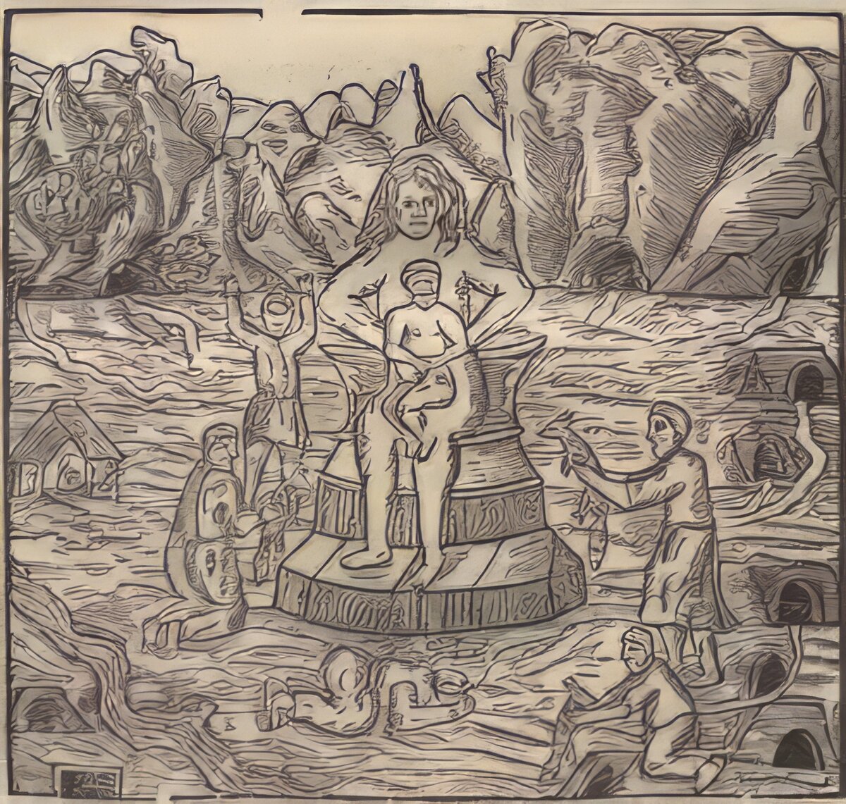 Золотая Баба из "Описания Европейской Сарматии".  Алессандро Гваньини. 1578 год