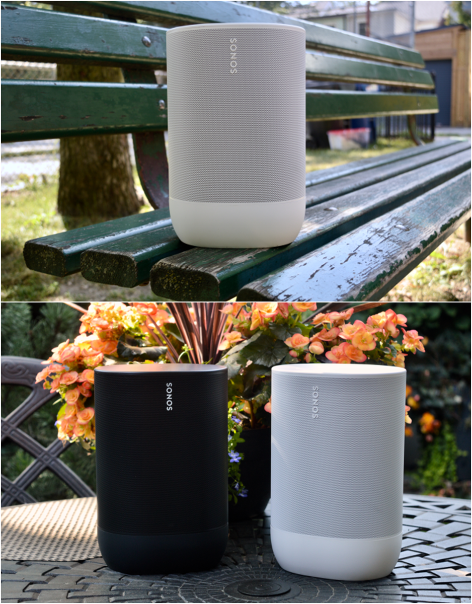 "В помещении или на улице Sonos Move 2 - это очень универсальная умная колонка".             Sonos Move (Gen 1) в черном цвете и новый Sonos Move 2