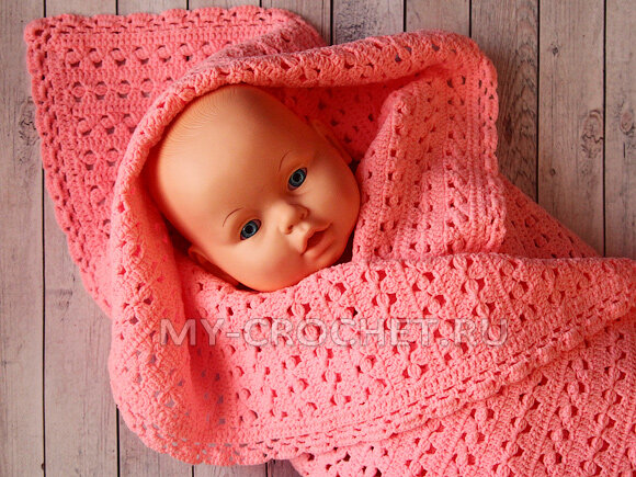 детский плед крючком