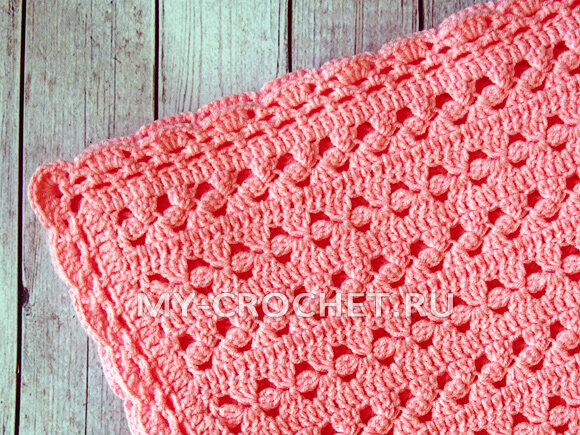 плед крючком для новорожденного