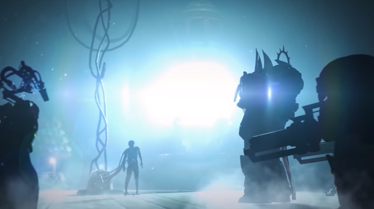 Примарх Лев Эль'Джонсон и Тухулха. Скриншот из видео "Трамасс. Схватка" ютуб-канала JJ-Case