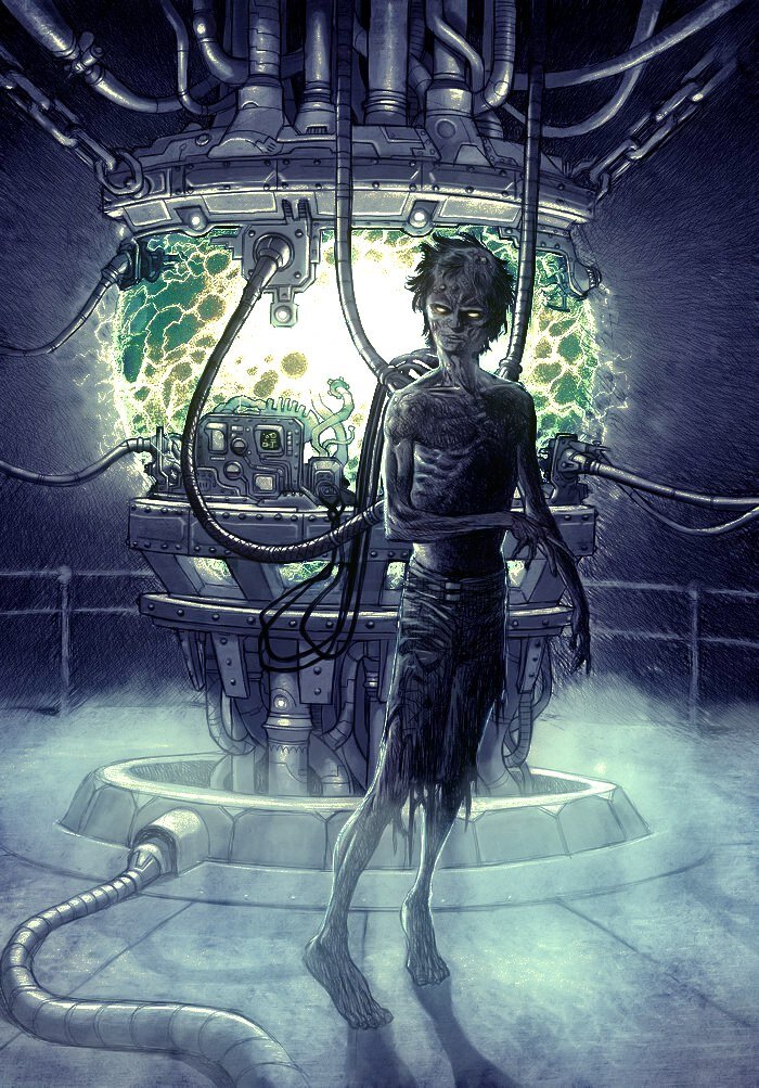 Тухулха и его марионетка-сервитор. Иллюстрация из повести Гэва Торпа "Лев"