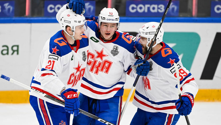    Игроки СКА в матче с «Торпедо».ХК СКА