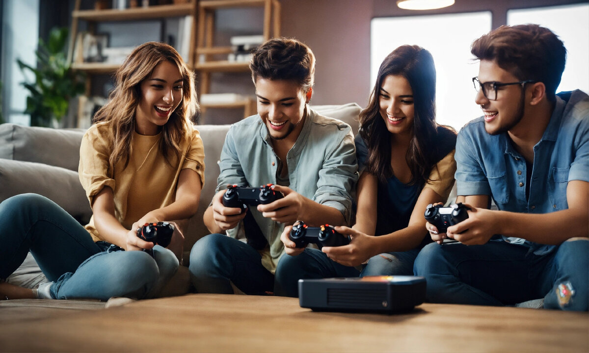 Друзья радостные играют в мою игру 😁