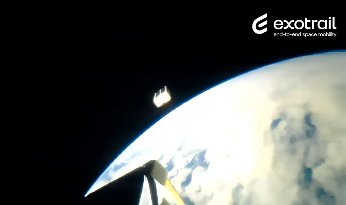 Кубсат EXO-0 после выпуска с орбитального транспортного средства Spacevan-001 28 февраля. Источник: Exotrail.  📷
