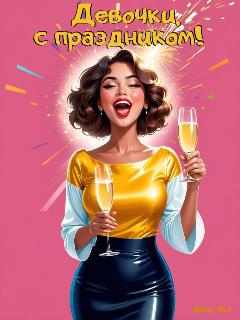 Девочки, с праздником. С 8 марта. Изображения, приколы Odari Art