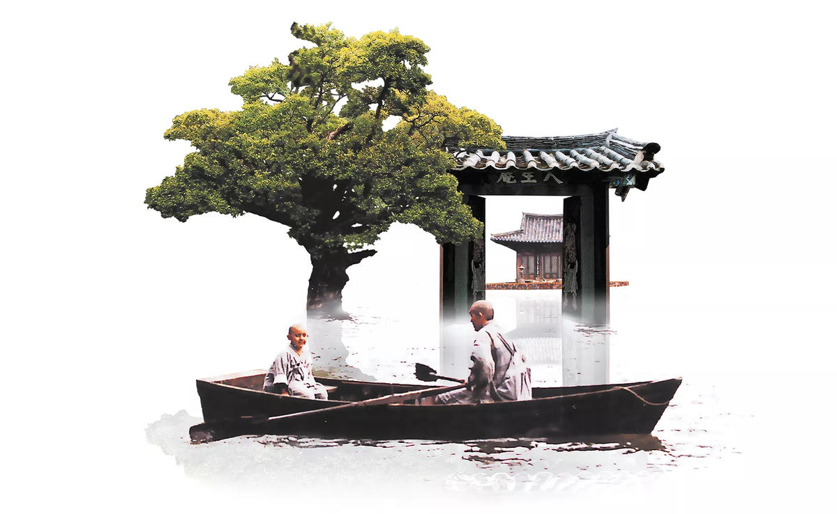 Афиша к прекрасному фильму о цикличности жизни "Весна, лето, осень, зима... и снова весна" Ким Ки Дука