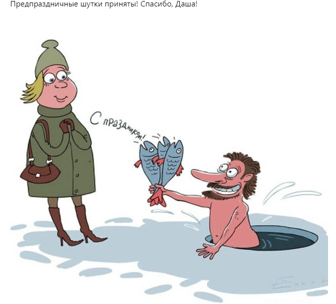 карикатура С. Елкин  (скрин комментариев блога "Позитив красок" Дарьи Орловой)