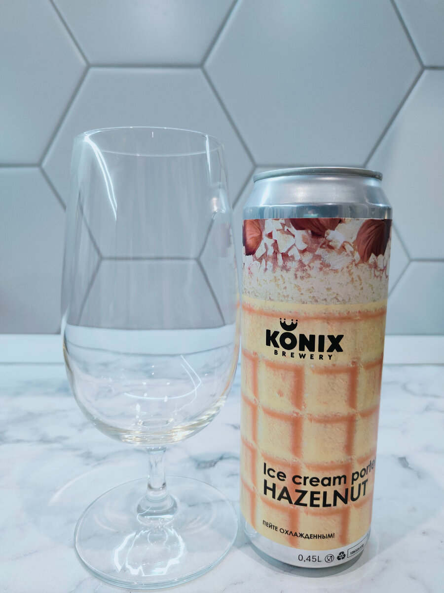 Пиво "Ice Cream Porter Hazelnut" (Айс Крис Портер Хазелнат) от Konix Brewery