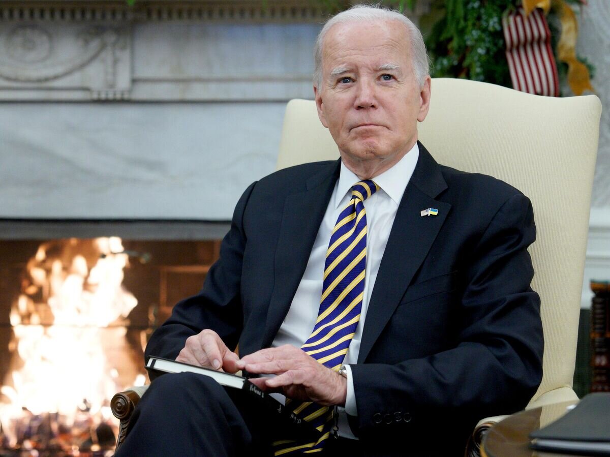    Президент США Джо Байден во время встречи с президентом Украины Владимиром Зеленским в Белом доме© РИА Новости / Стрингер