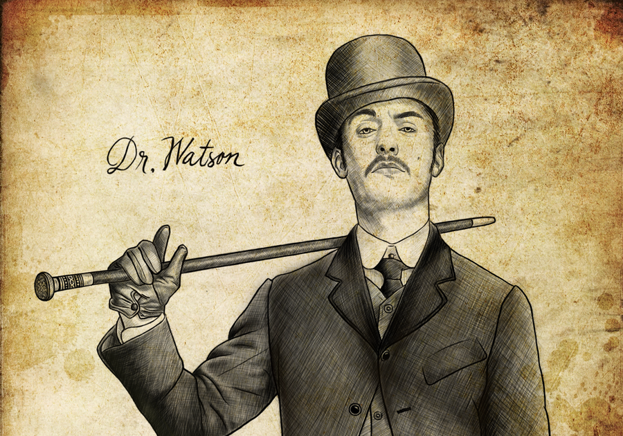 Доктор Ватсон, рисунок, источник Яндекс картинки.