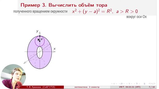 Как вычислить объём тора