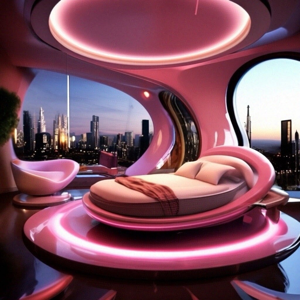 Интерьер женской комнаты в будущем. Фото из нейросети 