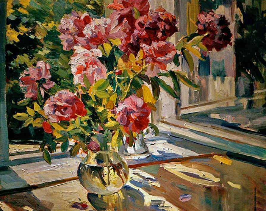 Дмитрий Налбандян. Пионы на окне.