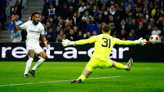   Пьер-Эмерик Обамеянг забивает очередной гол. AFP
