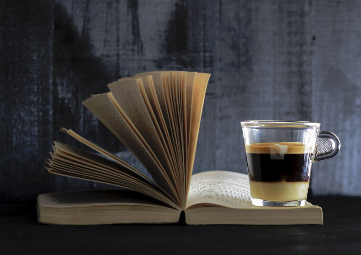 A gripping book and an inviting cuppa.