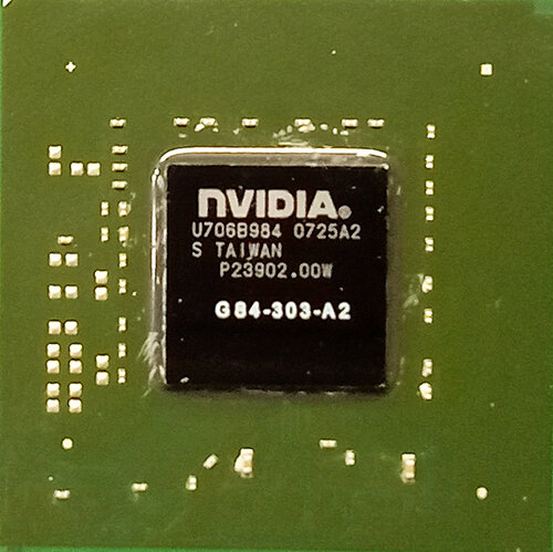 Видеочип G84, выпущеный на Тайване на 25-й неделе 2007-го года. 