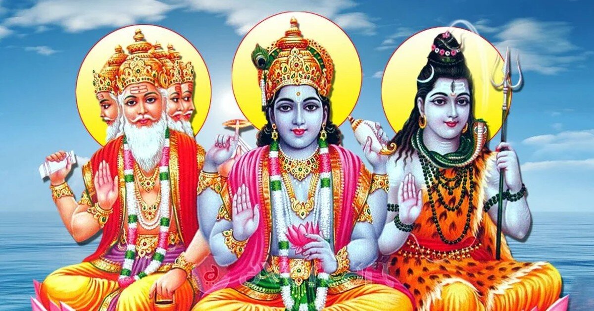 Тримурти - Триада главных Личностей этой Вселенной : Господь Брахма̄ (Буддха - Вселенский Разум)), Господь Вишну (Личность Бога) и Господь Щива., Маха̄дев.