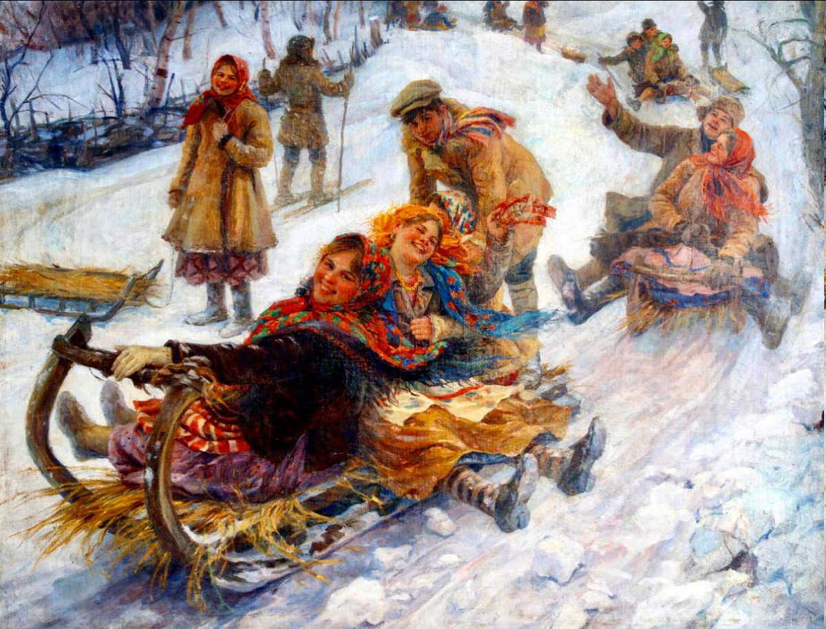 Федот Сычков. «Катание с гор». 1937