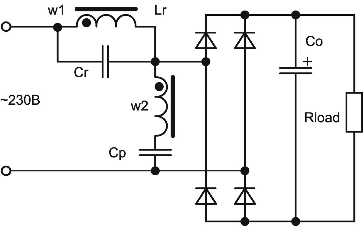 Рис. 2. Пассивный ККМ на основе фильтра-пробки и магнито-связанного дросселя.