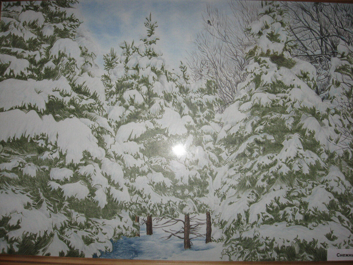 Зимний пейзаж. И это всё - карандаш!