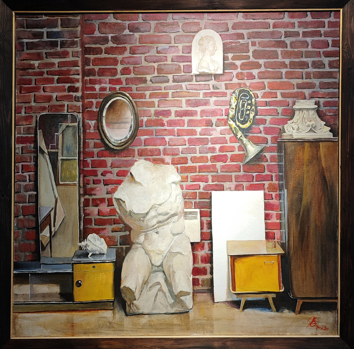 Евгений Хлюнев, "Родные стены. Чердак в Академии Художеств", холст/масло 2014 г.