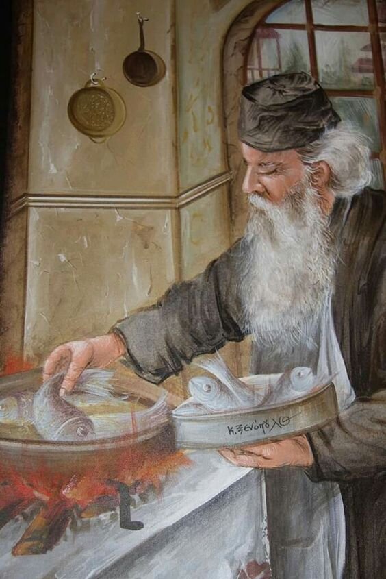 Рисунок Константина Ксенопулоса. Читайте и слушайте книги преподобного Паисия Святогорца (1924-1994). Ссылки внизу