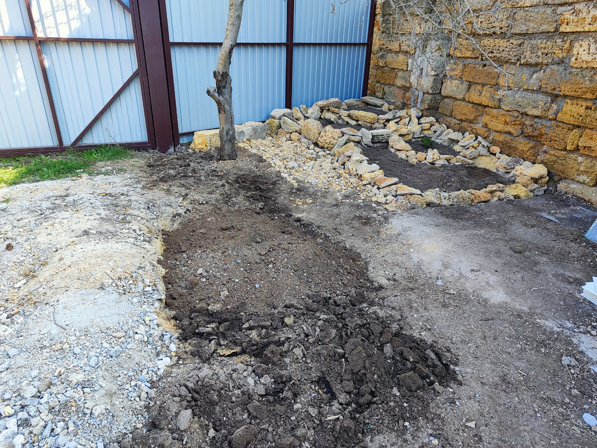 вскопала и досыпала грунта