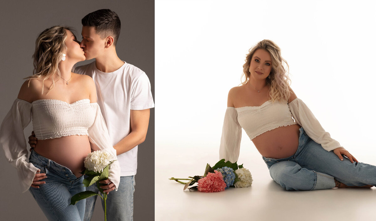 фотосессия беременности с мужем на циклораме