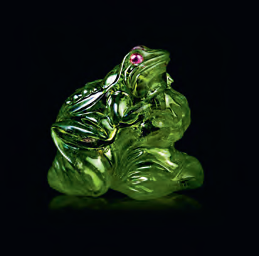 Лягушка, хризолит, рубин, глиптика