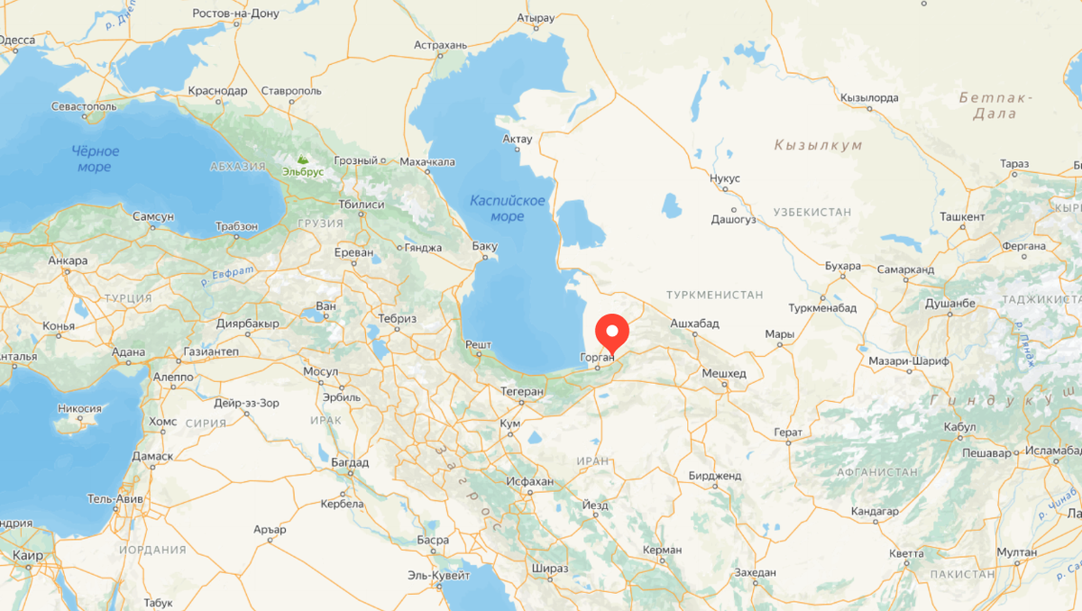 Ориентировочное положение Гиркании в древности